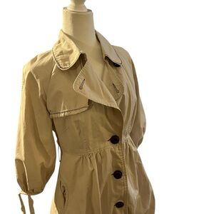 Katie Women's Cream Peplum Style Trench Coat Size Small